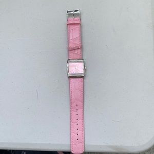 Womens pink watch with rhinestones